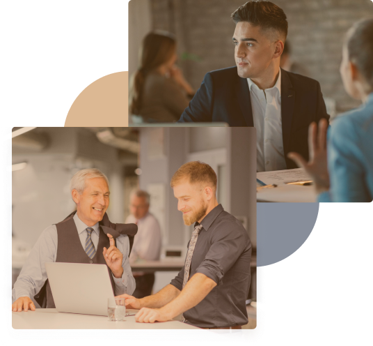 smiling-man-using-laptop-standing-with-his-manager-workplace